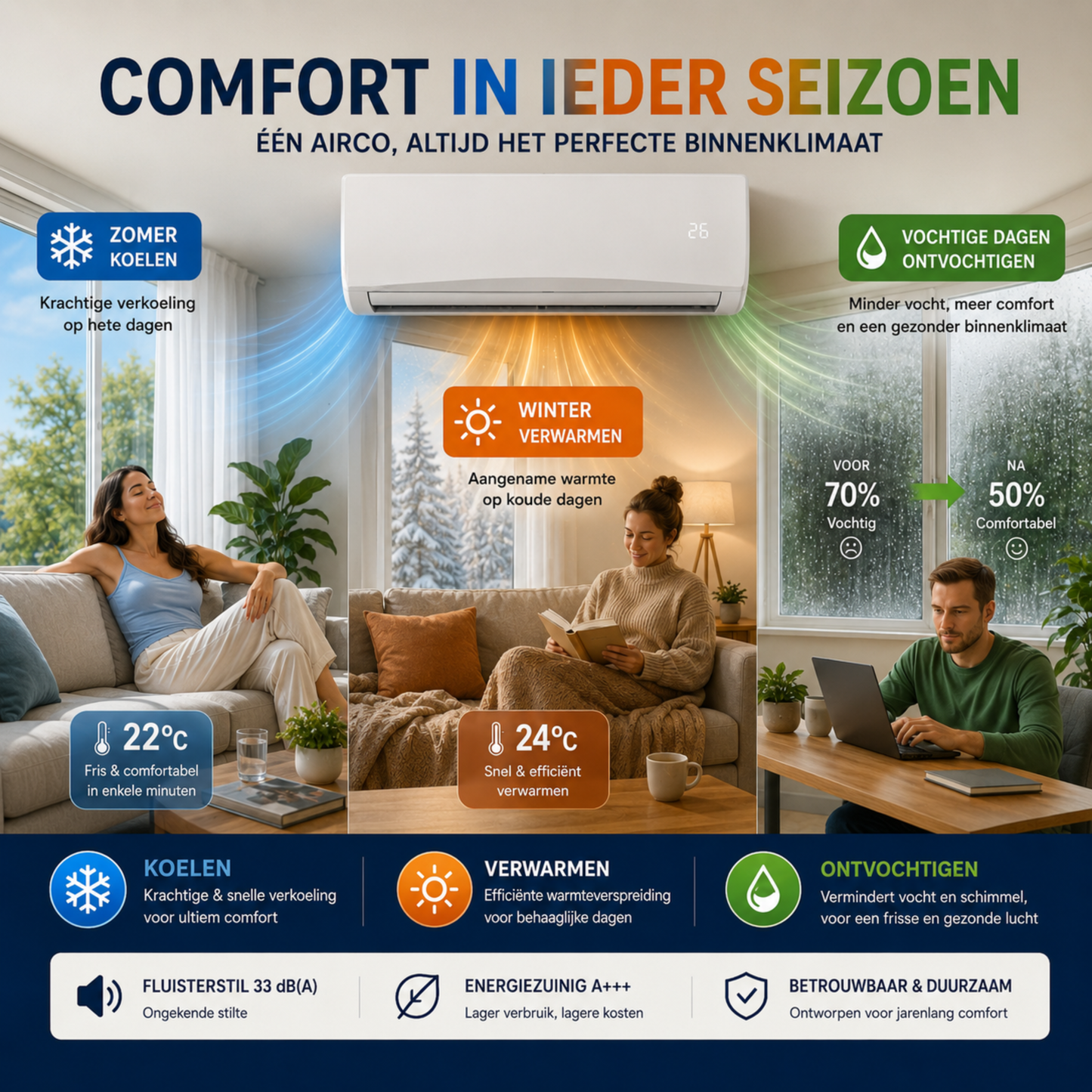 Split Airco - Inverter Airconditioner - 12.000 BTU