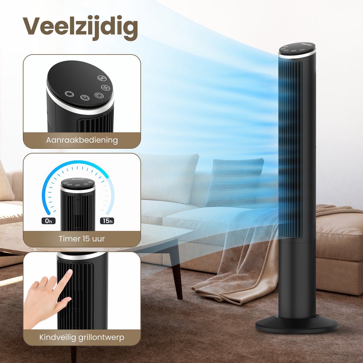 Torenventilator - 5 Standen & 3 Snelheden
