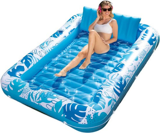 Tanning luchtbed - opblaasbare zonne-lounge met hoofdsteun