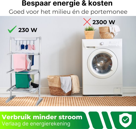 DreamGoods Elektrisch Droogrek PRO - Instelbare Temperaturen & Timer - Duurzaam Drogen - Verwarmd Droogrek - Elektrische Droogrek - Elektrisch Wasrek - Electrisch - Inklapbaar - Droogrek met Verwarming - Elektrische Droogrek Energiezuinig