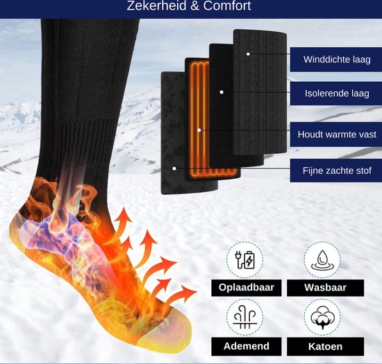 Elektrisch verwarmde sokken – 3 warmtestanden