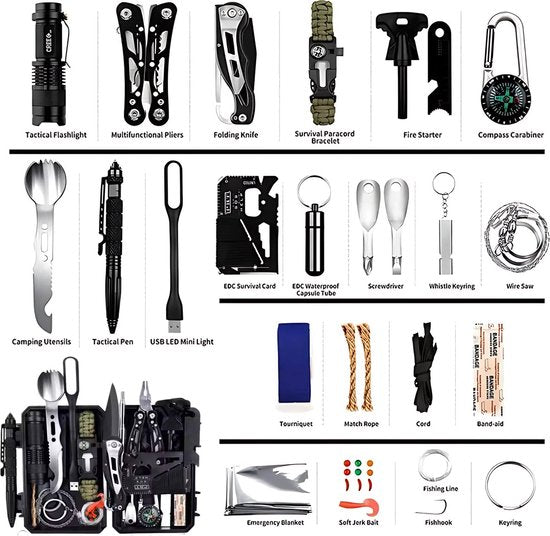 DreamGoods Compleet Noodpakket voor Thuis - Overlevingspakket Oorlog - 10.000mAh Noodradio - Denk Vooruit - Survival Kit bij Rampen - Rampenrugzak