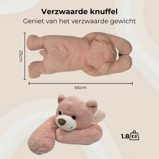 Verzwaarde pluche knuffel – Roze beer