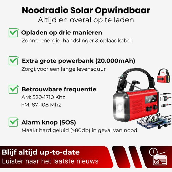 DreamGoods PRO - Noodpakket voor Thuis - Overleven bij Oorlog, Stroomuitval & Rampen - 20.000mAh Noodradio - Compleet Overlevingspakket - Denk Vooruit - 72+ uur Survival Kit - Bij Rampen ·