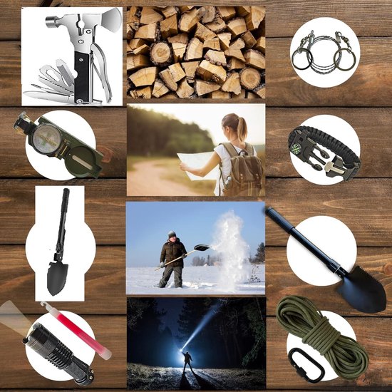 Noodpakket voor Thuis - Survivalsets- Overstroming - Compatibele Tas en Noodtent- First aid kit - Avontuur - Noodpakket Stroomuitval/Overstroming/Oorlog - Overlevingspakket - Rampenpakket - EHBO Set Noodpakket oorlog - Prepper pakket - Kit de survie
