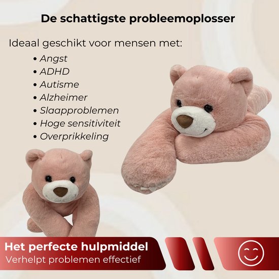 Verzwaarde pluche knuffel – Roze beer