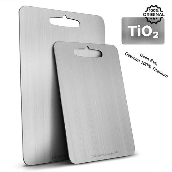 DreamGoods Titanium Snijplank - 100% Titanium - 29x20CM - Vaatwasserbestendig - Cutting Board - Snijplanken - Snijplankenset