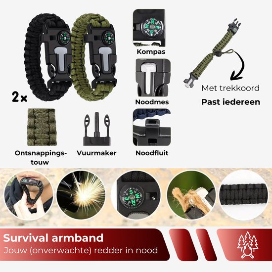 Compleet Noodpakket - Overlevingspakket - Noodpakket voor Thuis - Oorlog - Survival Kit - Rampenrugzak - Bij Rampen - Denk vooruit