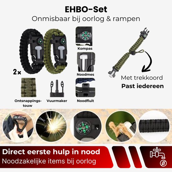 Noodradio - 10.000mAh - Solar Powerbank - Noodradio Solar Opwindbaar - Draagbare en Opwindbare Radio - Nood Radio - Noodpakket - Noodpakket voor thuis - Oorlog - Denk vooruit - Overlevingspakket - Bij Rampen