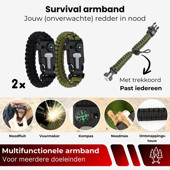 DreamGoods PRO - Gezins-Noodpakket - Overleven bij Oorlog, Stroomuitval & Rampen - Compleet Overlevingspakket - Denk Vooruit - 72+ uur Survival Kit bij Rampen - Noodpakket voor Thuis - Rampenrugzak