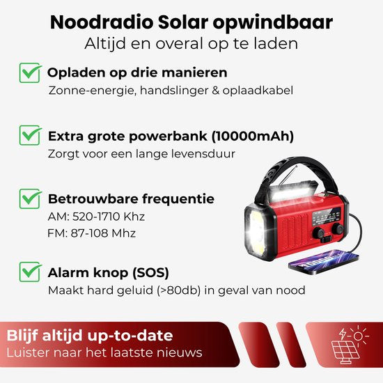DreamGoods PRO - Noodpakket voor Thuis - Overleven bij Oorlog, Stroomuitval & Rampen - 10.000mAh Noodradio - Overlevingspakket - Denk Vooruit - 72+ uur Survival Kit
