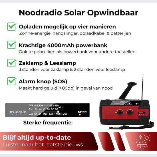 DreamGoods PRO - Noodpakket voor Thuis - Overleven bij Oorlog, Stroomuitval & Rampen - 4.000mAh Noodradio Compleet Overlevingspakket - Denk Vooruit - 72+ uur Survival Kit