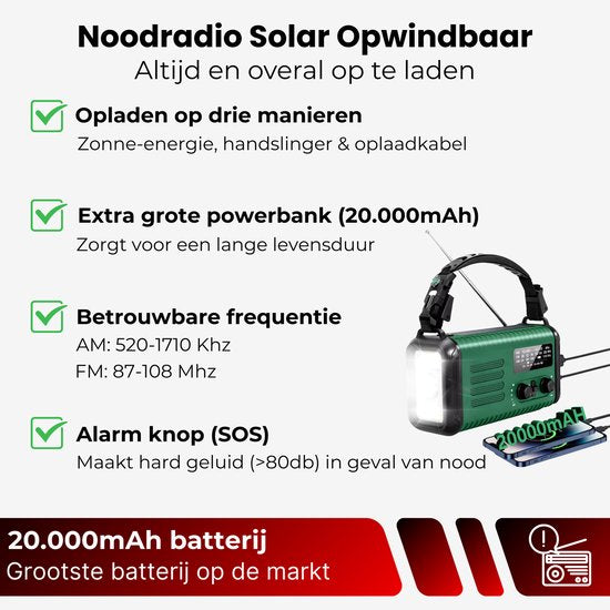 DreamGoods PRO - Noodpakket voor Thuis - Overleven bij Oorlog, Stroomuitval & Rampen - 20.000mAh Noodradio - Compleet Overlevingspakket - Denk Vooruit - 72+ uur Survival Kit - Rampenrugzak