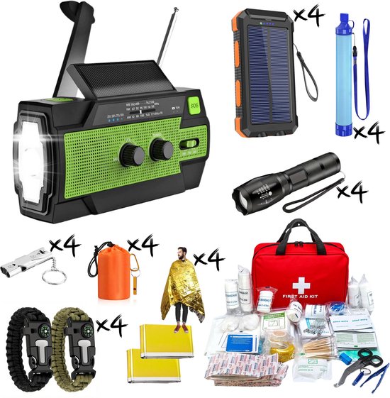 DreamGoods PRO - Gezins-Noodpakket - Overleven bij Oorlog, Stroomuitval & Rampen - Compleet Overlevingspakket - Denk Vooruit - 72+ uur Survival Kit bij Rampen - Noodpakket voor Thuis - Rampenrugzak