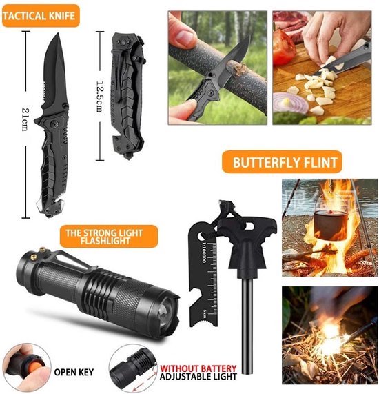 DreamGoods Compleet Noodpakket voor Thuis - Overlevingspakket Oorlog - 10.000mAh Noodradio - Denk Vooruit - 72+ uur Survival Kit - Bij Rampen - Rampenrugzak