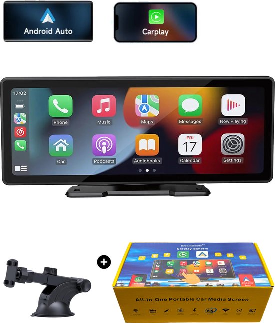 DreamGoods Carplay Scherm - 10.26Inch - Apple & Android - Draadloos - Navigatiesysteem Auto - Touchscreen - Universeel - Apple Carplay - Android Auto - Multimedia Autoradio