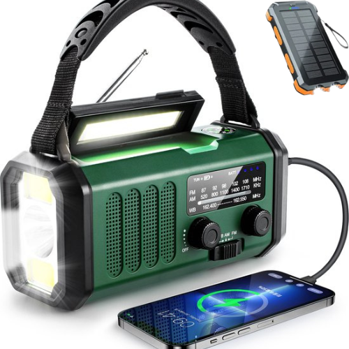 Noodradio 10.000 mAh – zwart + solar-powerbank