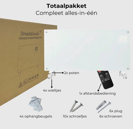 Elektrische kachel – 1000 W / 2000 W – wit