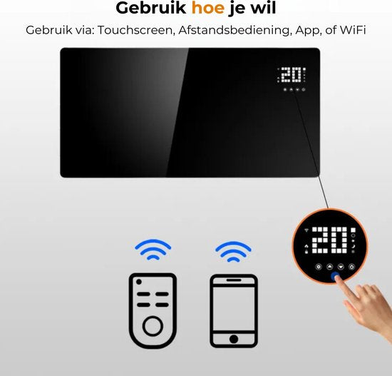 Elektrische kachel – 1000 W / 2000 W – zwart