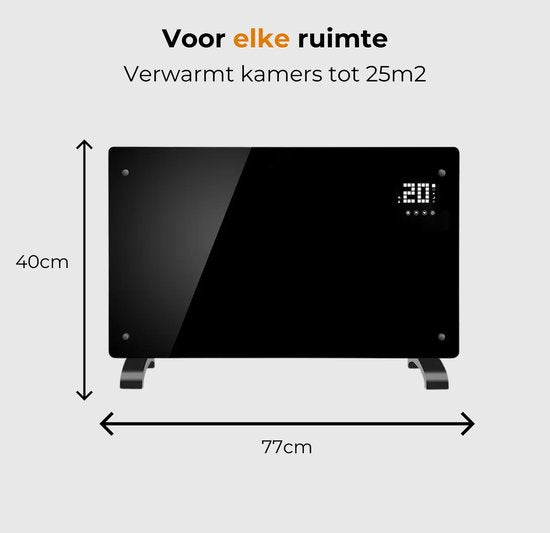 Elektrische kachel – 1000 W / 2000 W – zwart