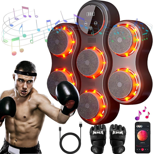 DreamGoods Boxing Machine - 9 Trainingslevels - Boksmachine met Muziek - MMA Handschoenen - Bokszak - Boksbal - Music Boxing Machine - Boks Apparaat - Digitale Boxing Machine - voor Kinderen & Volwassenen - Zwart