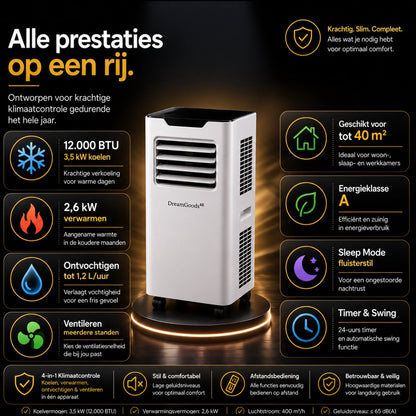 DreamGoods Mobiele Airco - 12000 BTU
