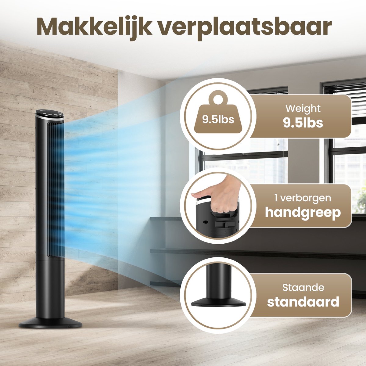 Torenventilator - 5 Standen & 3 Snelheden