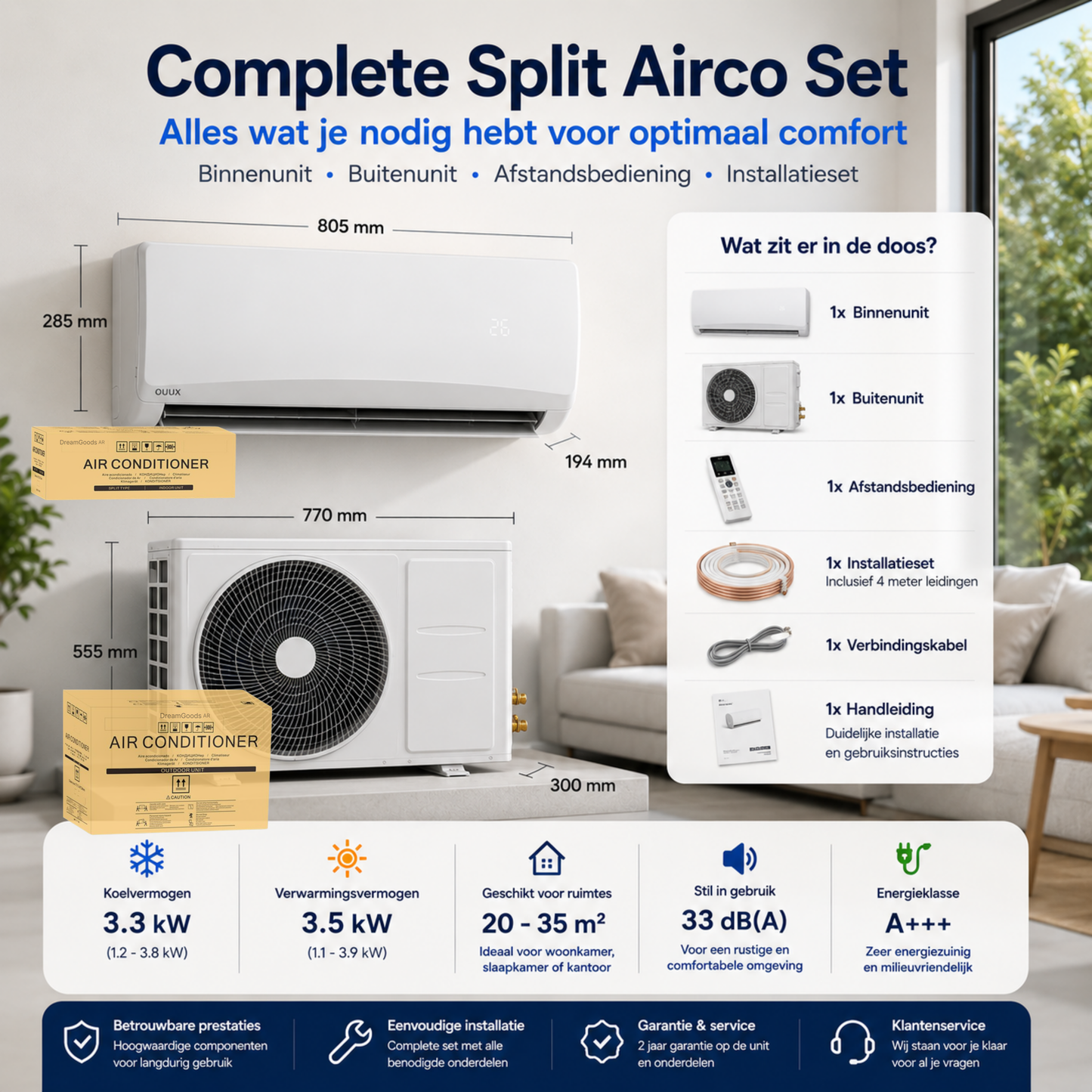 Split Airco - Inverter Airconditioner - 12.000 BTU