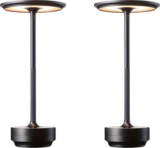 2x Oplaadbare Tafellamp - Zwart