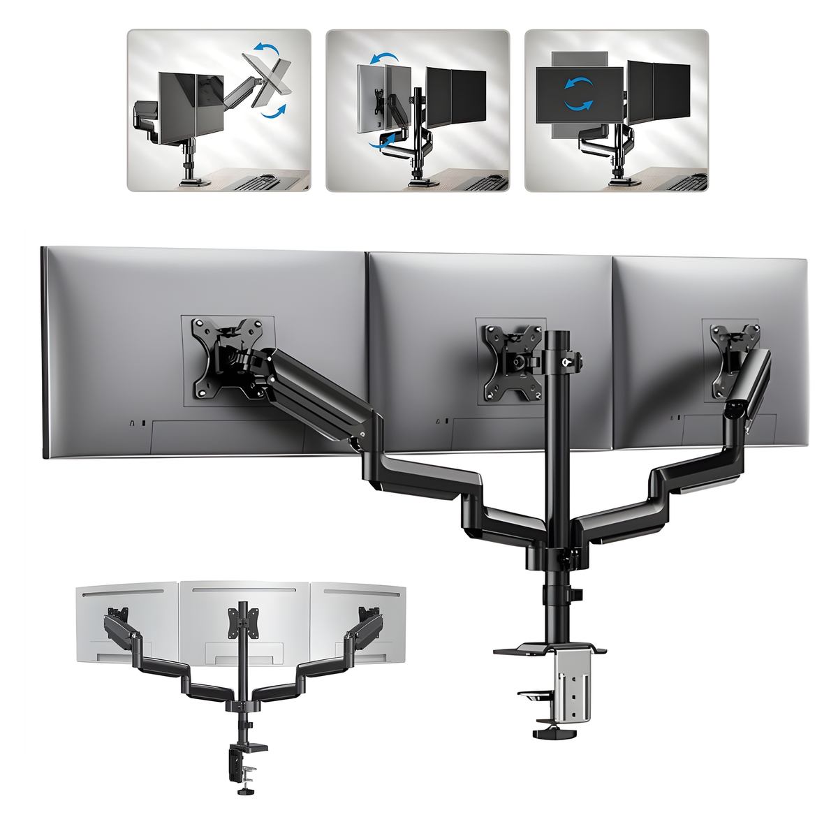 Monitor Arm 3 Schermen - 13-27 Inch