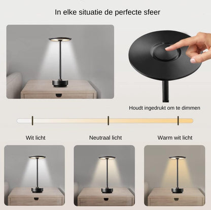 2x Oplaadbare Tafellamp - Zwart