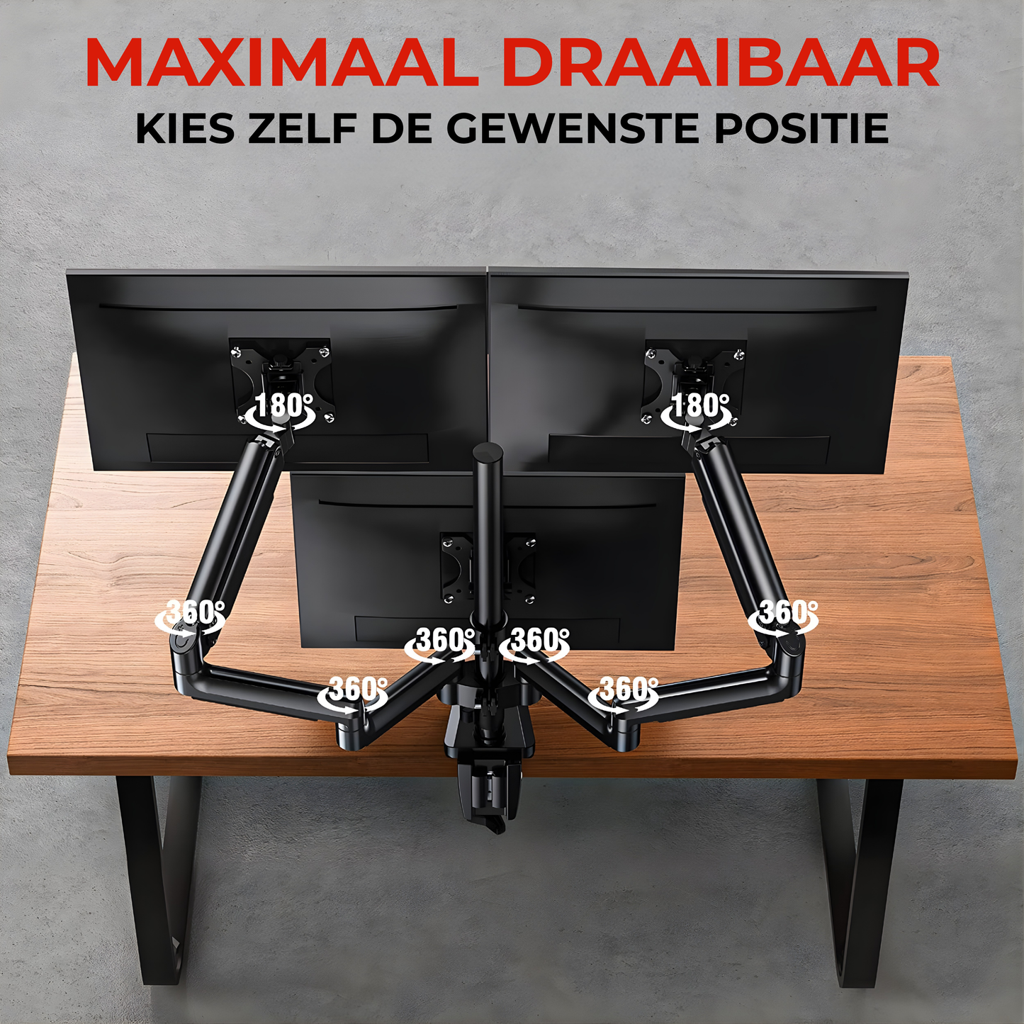 Monitor Arm 3 Schermen - 13-27 Inch