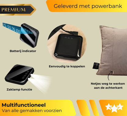DreamGoods Warmtekussen Oplaadbaar - Duurzaam & Draadloos - 65x45cm - Infrarood Verwarming - Elektrisch Verwarmingskussen - Elektrische Warmte kussen