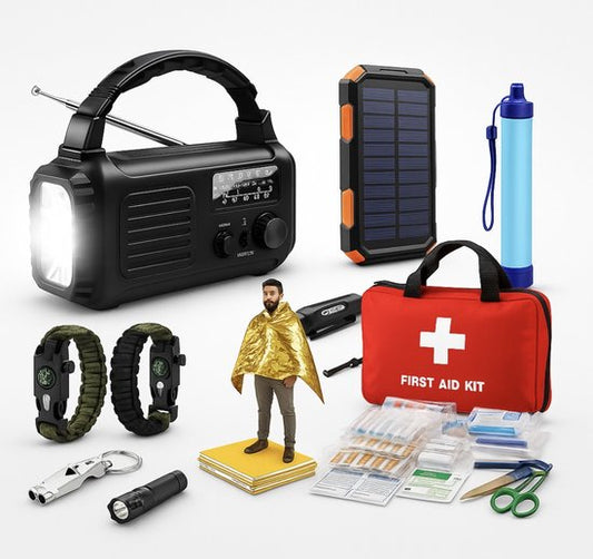 DreamGoods Compleet Noodpakket voor Thuis - Overlevingspakket Oorlog - 20.000mAh Noodradio - Denk Vooruit - 72+ uur Survival Kit - Bij Rampen ·