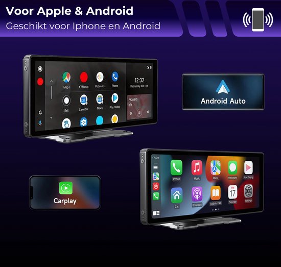 DreamGoods Carplay Scherm - 10.26Inch - Apple & Android - Draadloos - Navigatiesysteem Auto - Touchscreen - Universeel - Apple Carplay - Android Auto - Multimedia Autoradio