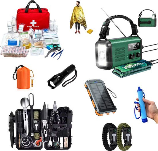 DreamGoods PRO - Noodpakket voor Thuis - Overleven bij Oorlog, Stroomuitval & Rampen - 20.000mAh Noodradio - Compleet Overlevingspakket - Denk Vooruit - 72+ uur Survival Kit - Rampenrugzak