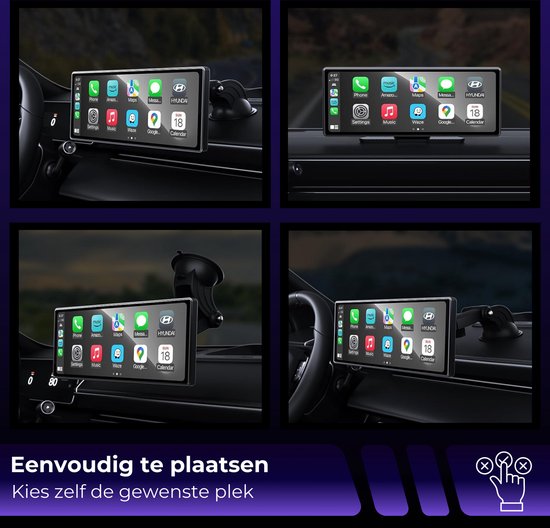 DreamGoods Carplay Scherm - 10.26Inch - Apple & Android - Draadloos - Navigatiesysteem Auto - Touchscreen - Universeel - Apple Carplay - Android Auto - Multimedia Autoradio
