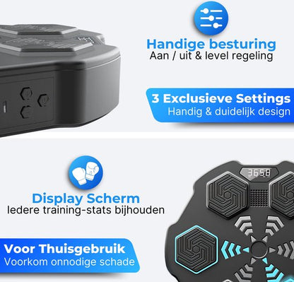DreamGoods Boxing Machine - 8 Trainingslevels - Boksmachine met Muziek - Bokszak - Boksbal - Boks Apparaat - Digitale Boksmachine met Bluetooth Functies - Zwart