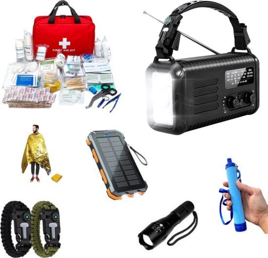 Noodradio 20.000mAh - Solar Opwindbaar - COMPLETE SET - Draagbare en Opwindbare Radio - Nood Radio - Noodradio dab Solar Opwindbaar - Noodpakket voor thuis - Oorlog - Denk vooruit - Overlevingspakket - Bij Rampen