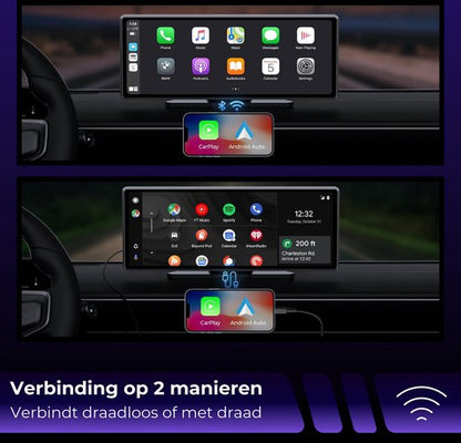 DreamGoods Carplay Scherm - 10.26Inch - Apple & Android - Draadloos - Navigatiesysteem Auto - Touchscreen - Universeel - Apple Carplay - Android Auto - Multimedia Autoradio