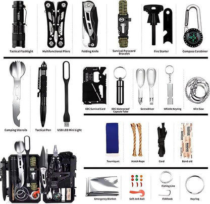 DreamGoods PRO - Noodpakket voor Thuis - Overleven bij Oorlog, Stroomuitval & Rampen - 20.000mAh Noodradio - Compleet Overlevingspakket- Denk Vooruit - 72+ uur Survival Kit