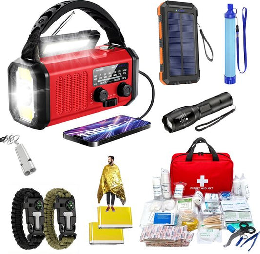 DreamGoods PRO - Noodpakket voor Thuis - Overleven bij Oorlog, Stroomuitval & Rampen - Compleet Overlevingspakket - 10.000mAh Noodradio - Denk Vooruit - 72+ uur - Survival Kit - bij Rampen - Rampenrugzak