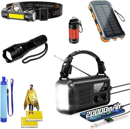 DreamGoods Compleet Noodpakket voor Thuis - Overlevingspakket Oorlog - 20.000mAh Noodradio - Denk Vooruit - 72+ uur Survival Kit - Bij Rampen