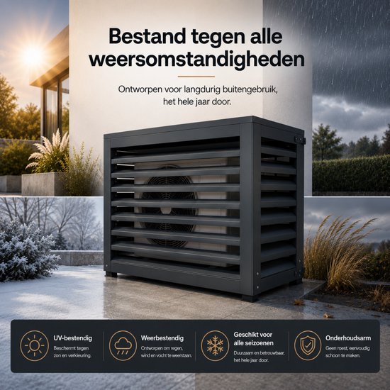 Airco Omkasting Buitenunit - 100 x 70 x 50 - Antraciet