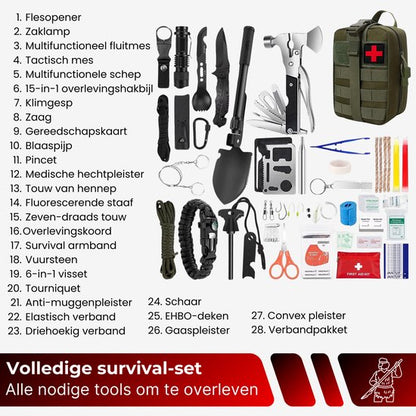 DreamGoods Compleet Noodpakket voor Thuis - Overlevingspakket Oorlog - 20.000mAh Noodradio - Denk Vooruit - 72+ uur Survival Kit - bij Rampen - Rampenrugzak