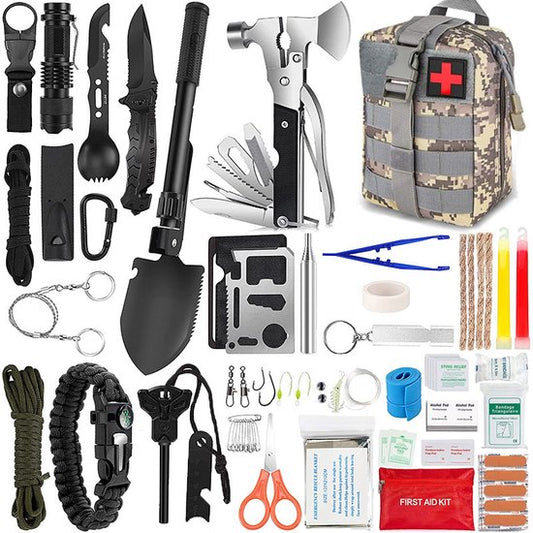 Noodpakket voor Thuis - Survivalsets- Overstroming - Compatibele Tas en Noodtent- First aid kit - Avontuur - Noodpakket Stroomuitval/Overstroming/Oorlog - Overlevingspakket - Rampenpakket - EHBO Set Noodpakket oorlog - Prepper pakket - Kit de survie