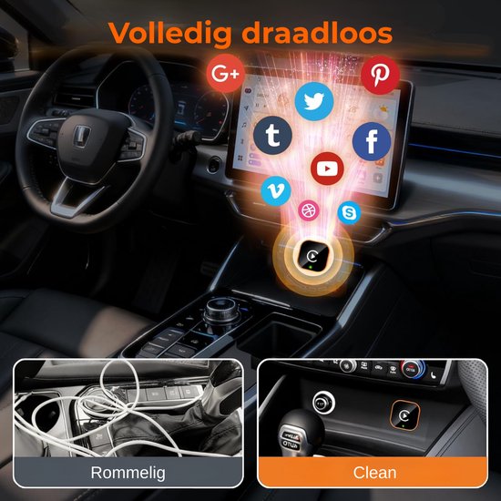 DreamGoods 4-in-1 Carplay Dongle - Screen Mirror Link - Draadloos CarPlay & Android Auto - CarPlay Adapter