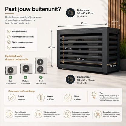 Airco Omkasting Buitenunit - 90 x 60 x 40 - Antraciet