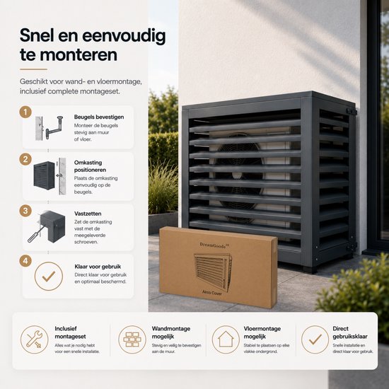 Airco Omkasting Buitenunit - 100 x 70 x 50 - Antraciet