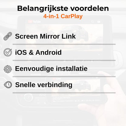 DreamGoods 4-in-1 Carplay Dongle - Screen Mirror Link - Draadloos CarPlay & Android Auto - CarPlay Adapter
